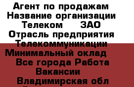 Агент по продажам › Название организации ­ Телеком 21, ЗАО › Отрасль предприятия ­ Телекоммуникации › Минимальный оклад ­ 1 - Все города Работа » Вакансии   . Владимирская обл.,Вязниковский р-н